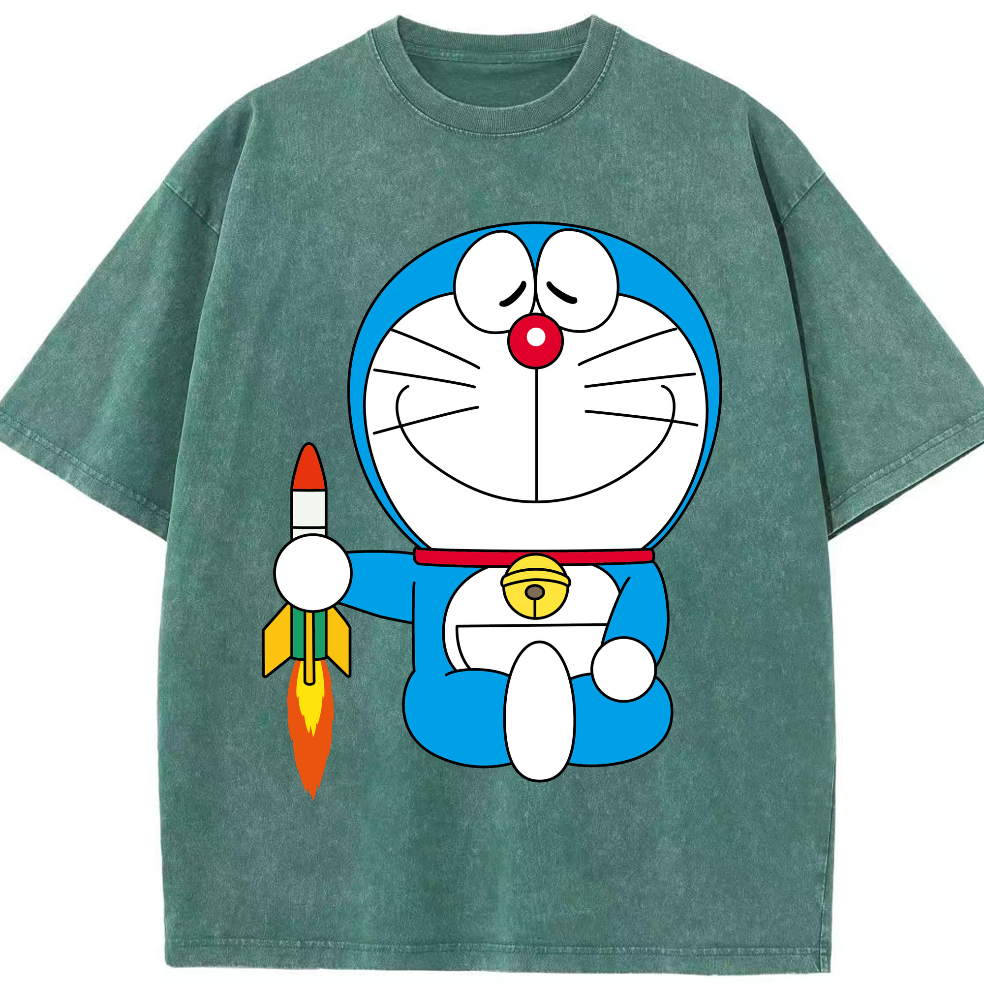 （画像用） ドラえもん Doraemon 綿100% ヴィンテージ風 半袖Tシャツ（フロントプリント）